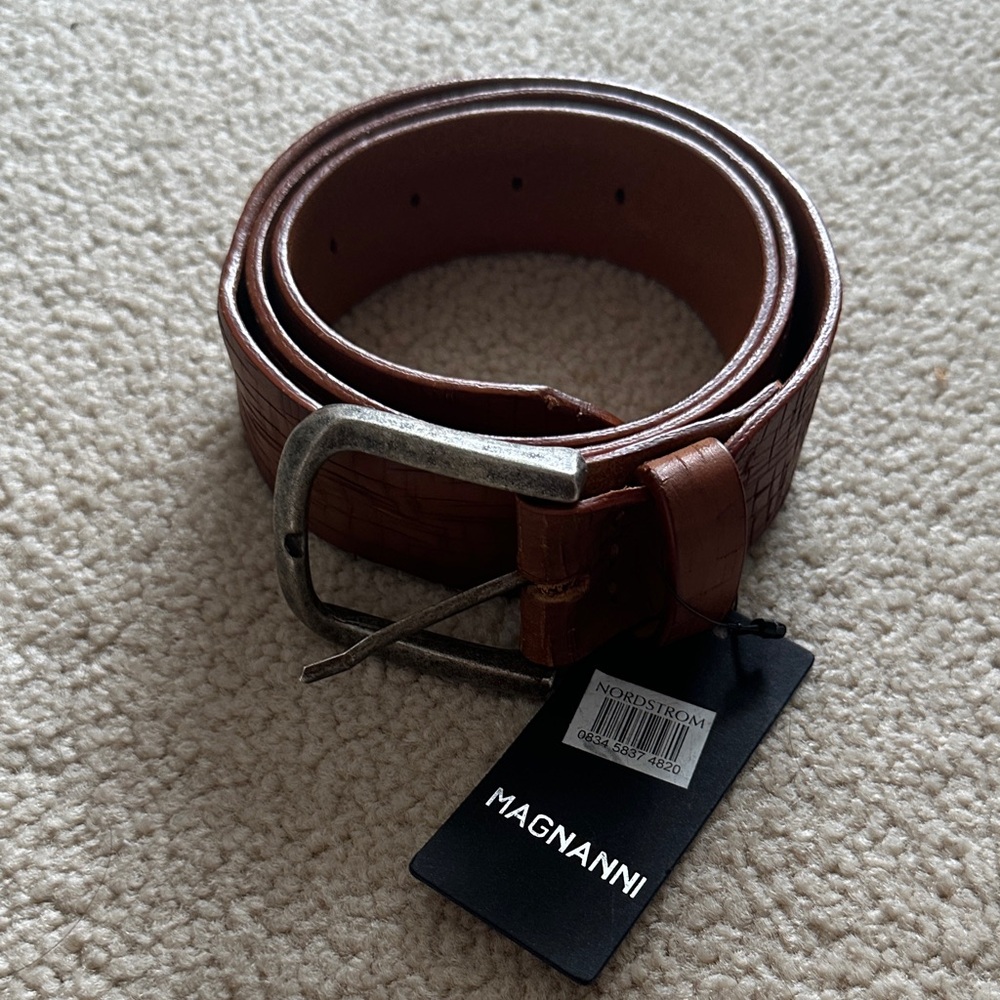 Magnanni Brown Leather Belt